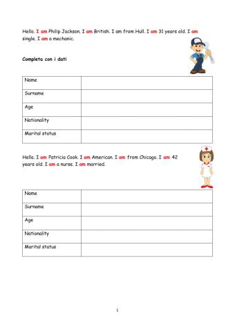 Giving personal details