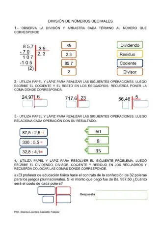 División de Números decimales