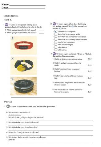Listening 3rd term test Senior II