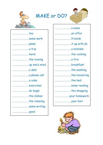 Make and do collocations