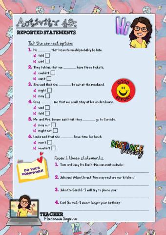 Reported Statements with Modal Verbs