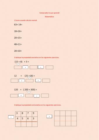 Propiedades de la suma y cálculo mental