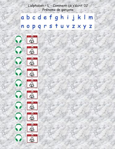 Alphabet - L - Comment ça s'écrit ? 02