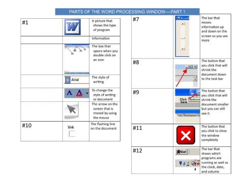 Parts of the Word Processing Window Part 2