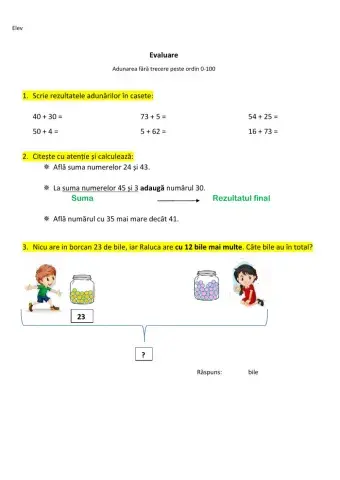 Adunarea 0-100 fara trecere peste ordin