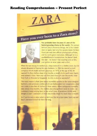 Reading Comprehension - Zara