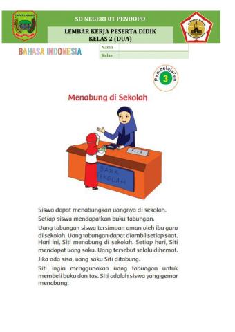 Bahasa Indonesia 3.3 (tema 3 subtema 2 pembelajaran 3)