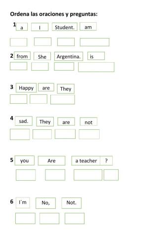 Verb to be. Sentence order