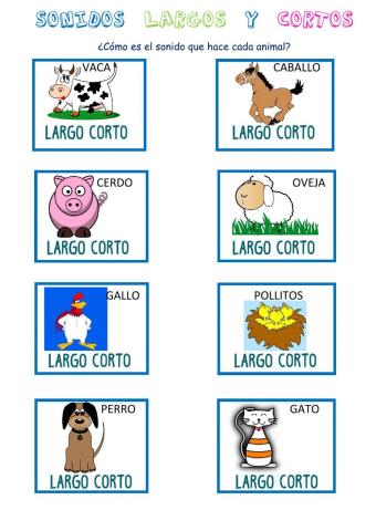 Sonidos largos y cortos animales