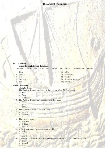 The Ancient Phoenicians