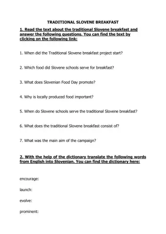 Traditional Slovene Breakfast