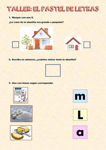 Taller: el pastel de letras