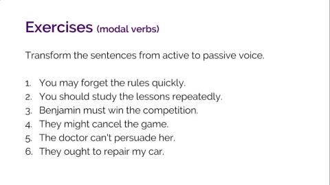Modal verbs Passive