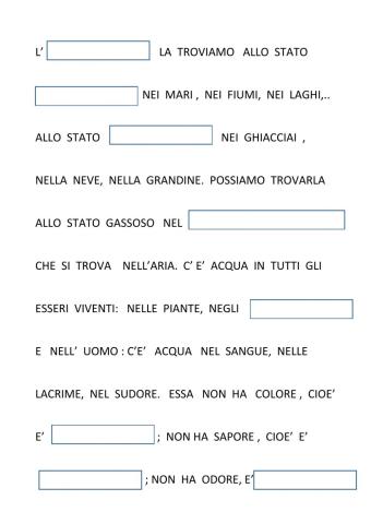 L'acqua e le sue proprietà