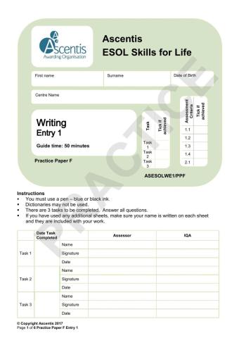 Mock E1 writing Ascentis paper F