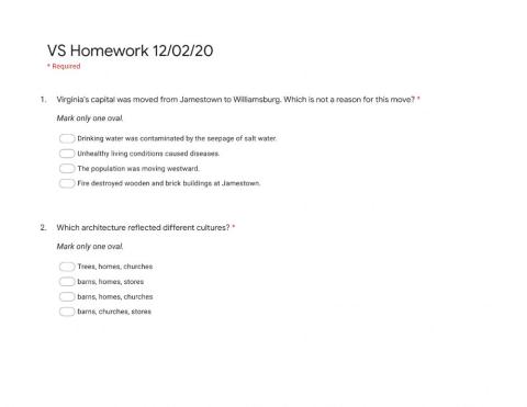 Virginia Studies Homework 12-02-20