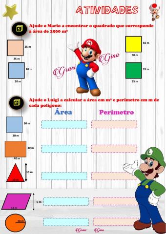 Área e perímetro de polígonos