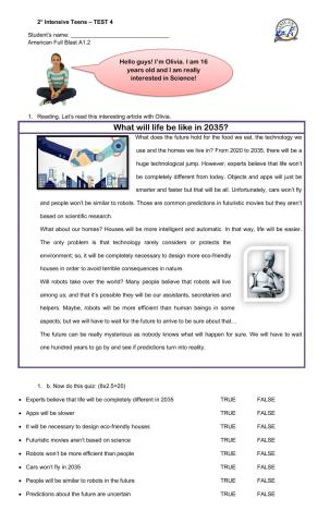 Test 4 - 2º intensive teens 2020