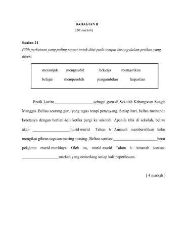 Bm pemahaman bahagian b