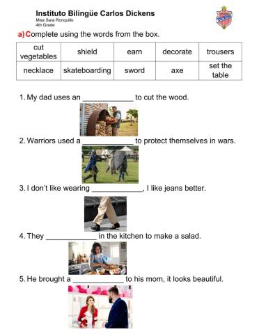 Vocabulary Practice - November 18th