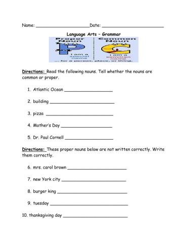 Common and Proper Nouns