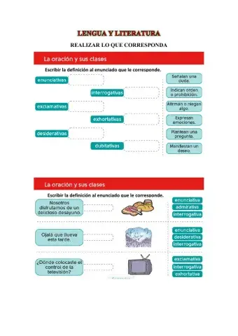 La oración y sus clases.