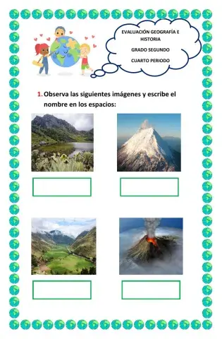 Evaluación geografía e historia