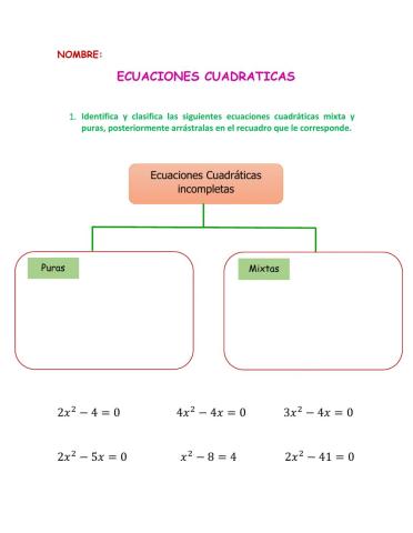 Ecuaciones cuadraticas 11e