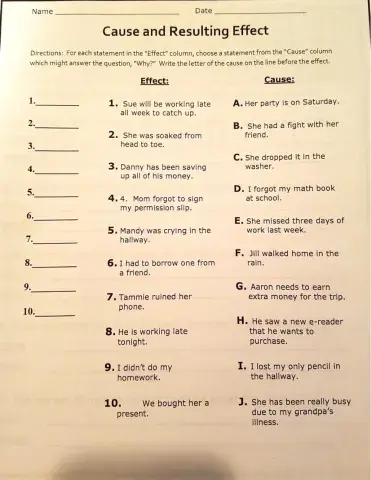 Cause and Effect choice