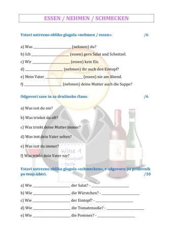 Nehmen, essen, schmecken