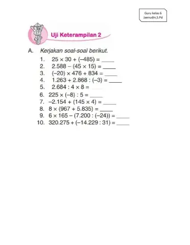 Operasi hitung campuran bilangan bulat