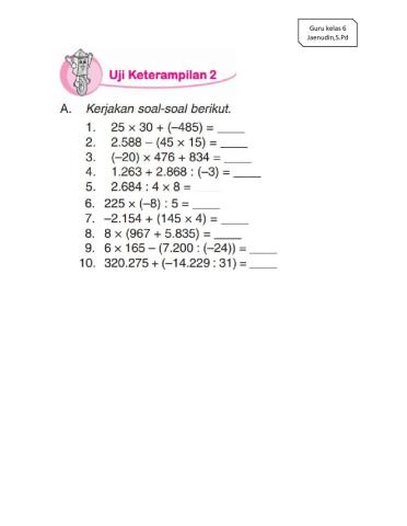 Operasi hitung campuran bilangan bulat