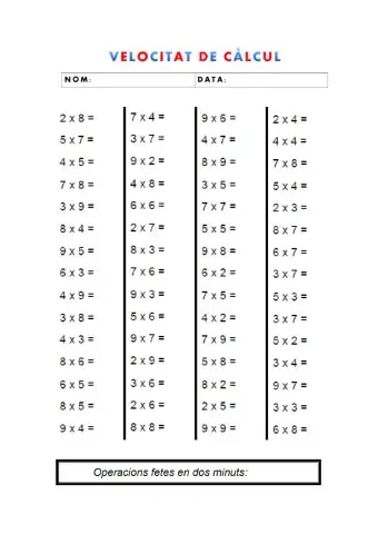 Càlcul ràpid: multiplicacions 2