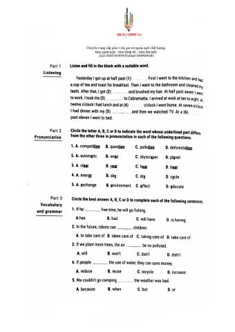 English 6 45' Test 26