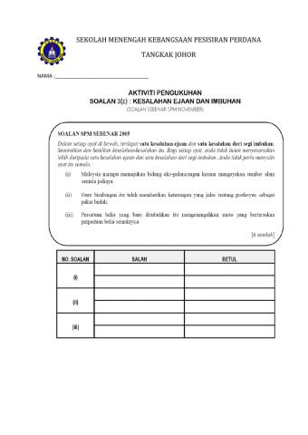 Latihan Tatabahasa SPM
