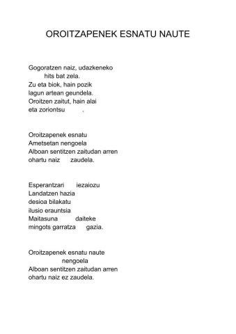 Oroitzapenek esnatu naute