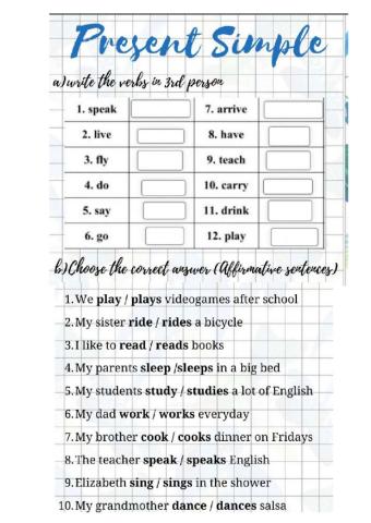 Present simple affirmative