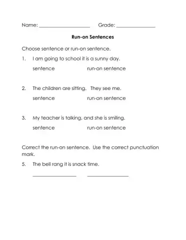 Run-on Sentences