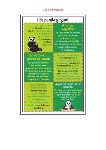 Comprensió lectoraós panda