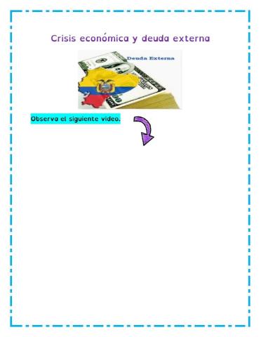 Crisis económica y deuda externa