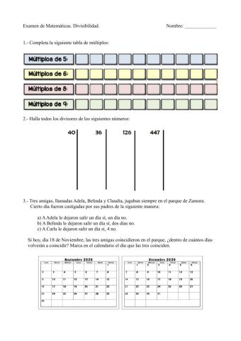Examen de divisibilidad