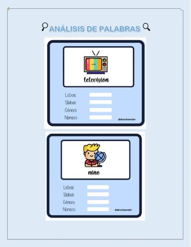 Análisis de palabras