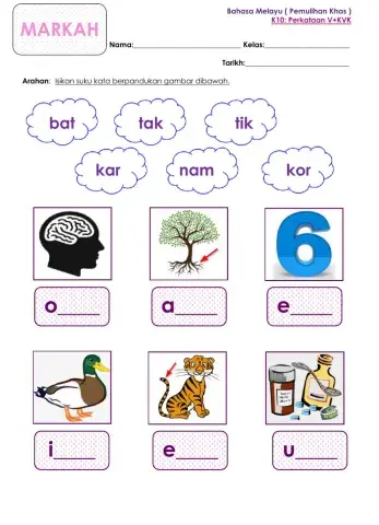 Kemahiran 10: Perkataan V+KVK