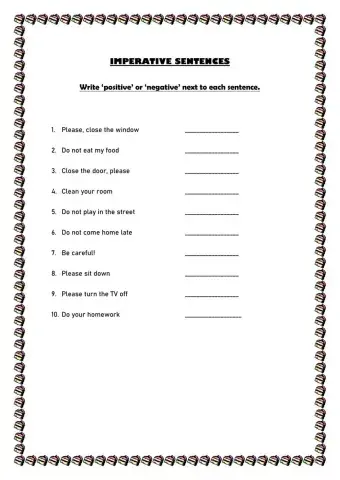 Choose the positive and negative imperatives