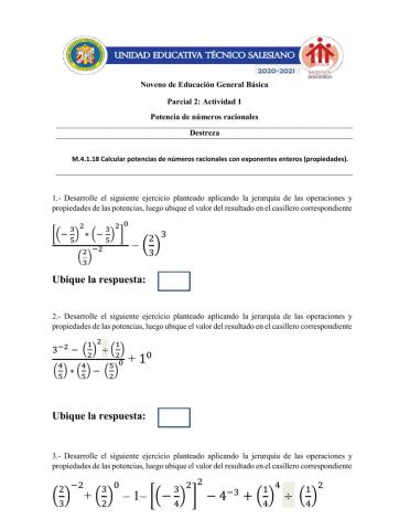 Potencias con números racionales
