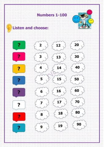 Listening Numbers 1-100