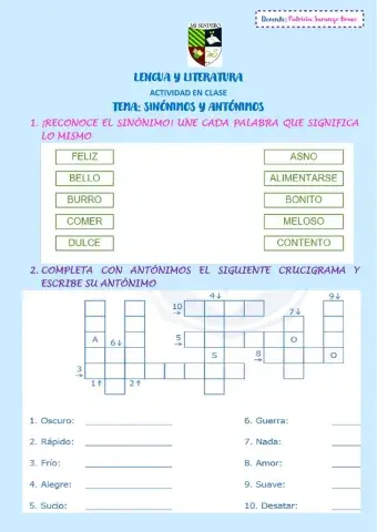 Sinónimos y antónimos