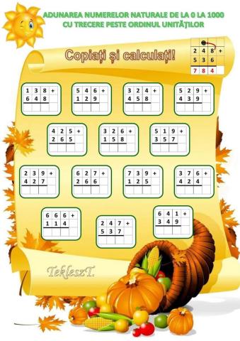Adunarea 0-1000 cu trecere peste ordin unităților