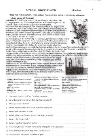 Reading comprehension - San Francisco