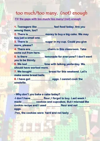 Too much-too many-not enough